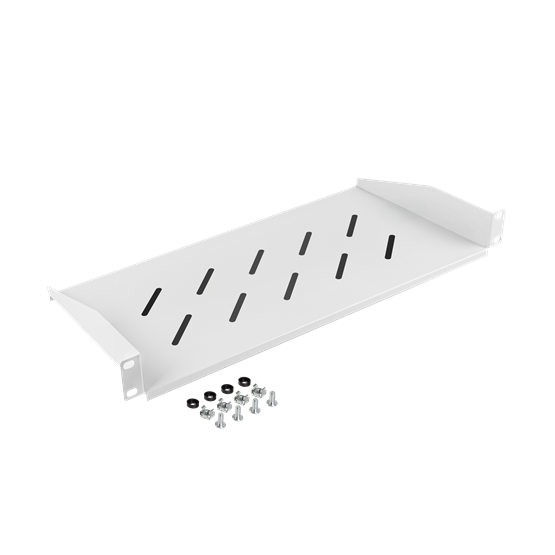 Lanberg 19" fix polc/tálca 1U 483x220 mm 25kg maximum terhelhetőség Szürke