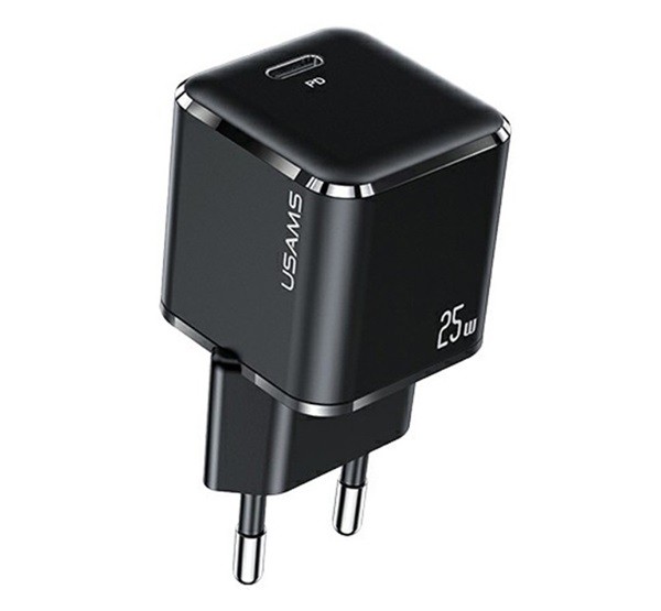 USAMS T42 hálózati töltő Type-C aljzat (5V / 3000 mA, 25W, PD gyorstöltés támogatás) FEKETE (CC140_B) USAMS T42 hálózati töltő Type-C aljzat (5V / 3000 mA, 25W, PD gyorstöltés támogatás) FEKETE (CC140_B)