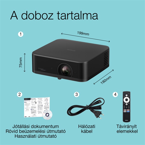 Epson EF-62B 3LCD  700 Lumen 4K PRO UHD lézer okos projektor