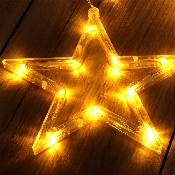IRIS Csillag alakú fix fényű/2,5m/távirányítós/meleg fehér/12db LED-es USB-s fénydekoráció  (312-02)