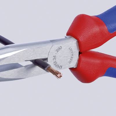 KNIPEX Fél-kerek csőrű fogó vágóéllel (gólyacsőr fogó), 200 mm, 201 g,  (26 12 200)