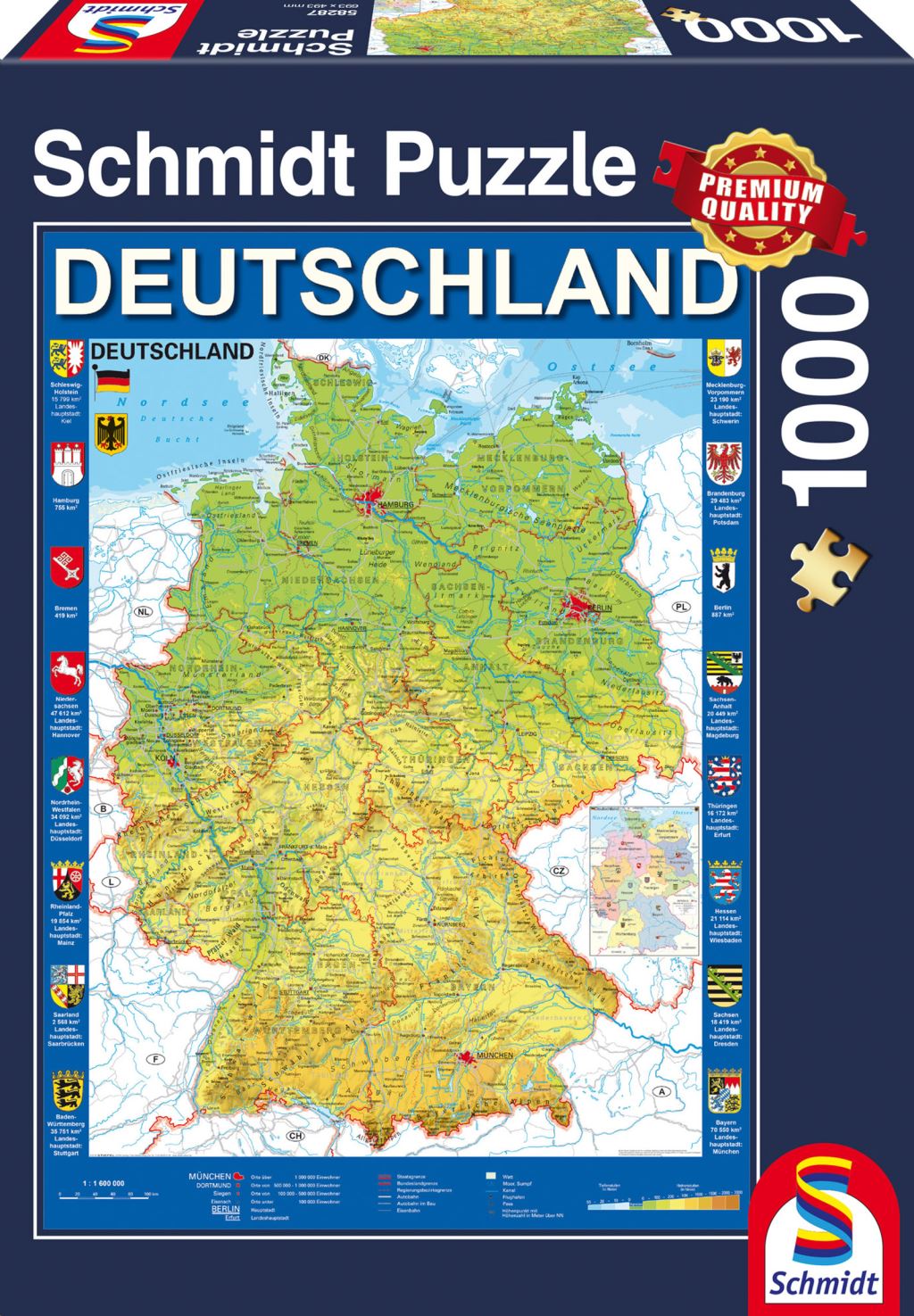 Schmidt Németország térkép, 1000 db-os puzzle (58287, 17857-184) Schmidt Németország térkép, 1000 db-os puzzle (58287, 17857-184)