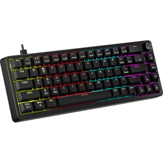 BILL MARVO Arma 67 vezetékes gaming billentyűzet - Fekete - US /TNT Peach linear/