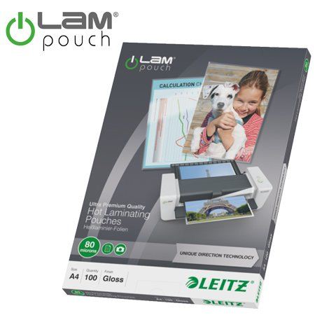 LEITZ Meleglamináló fólia, 80 mikron, A4, fényes, UDT technológiával (E74780000) LEITZ Meleglamináló fólia, 80 mikron, A4, fényes, UDT technológiával (E74780000)