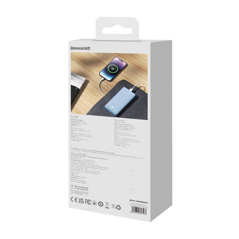 Baseus Airpow powerbank 10000mAh 20W  Kék 