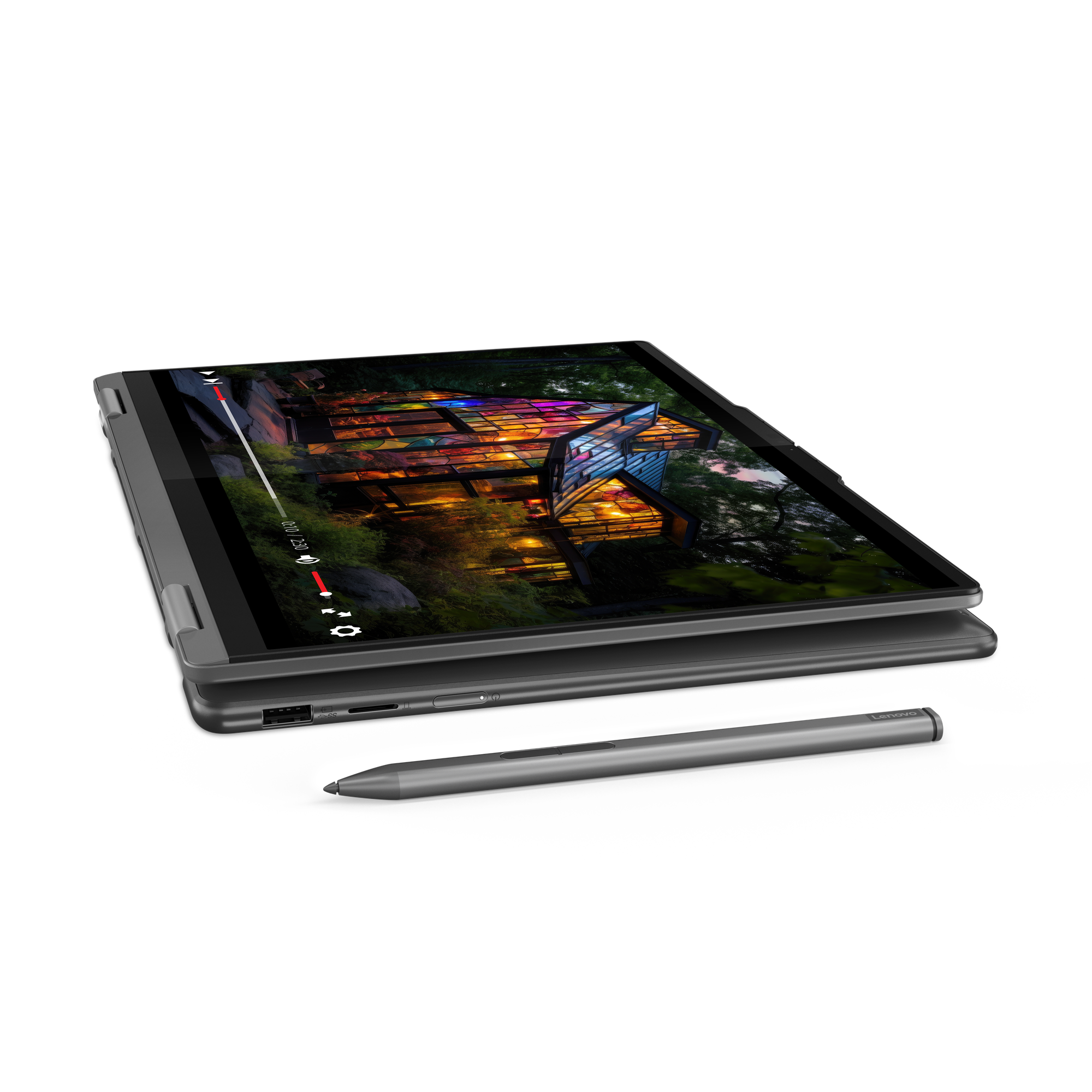Lenovo Yoga 7 2-in-1 Laptop - 14" WUXGA, Intel Core Ultra 5 125H, 16GB DDR5 RAM, 512GB SSD, Magyar billentyűzet, Windows 11 Home, Szürke