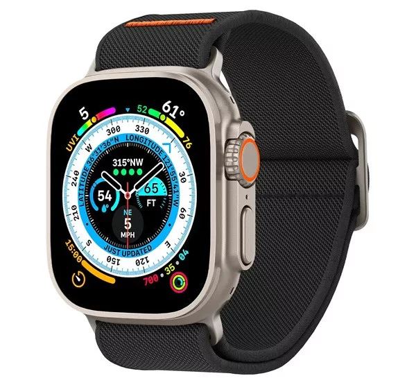 Spigen Lite Fit Ultra Apple Watch 49/45/44/42mm szövet szíj fekete (AMP05983)
