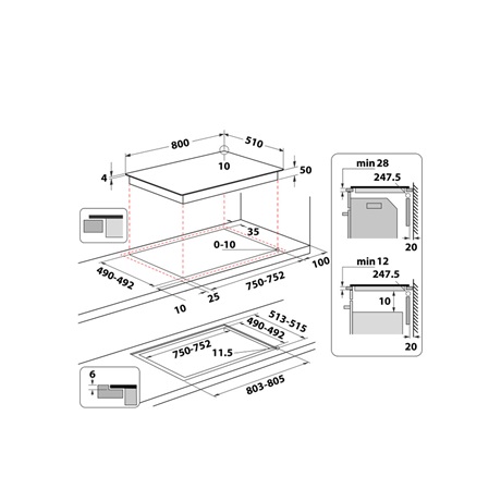 Whirlpool WTX8015DCF Beépíthető indukciós elektromos főzőlap