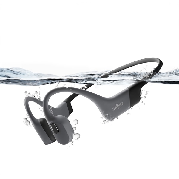Shokz OpenSwim Pro USB-C csontvezetéses Bluetooth Open-Ear sport fejhallgató Szürke