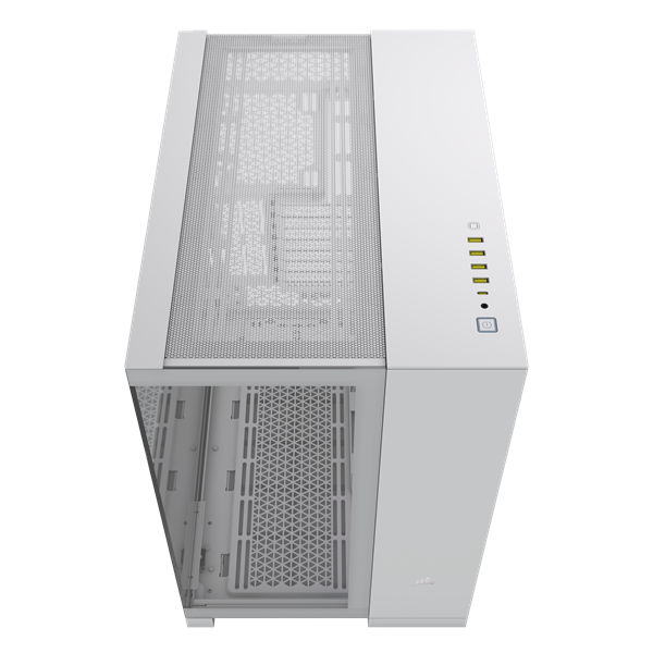 CORSAIR Ház iCUE LINK 6500X RGB, 3x iCUE LINK RX120 RGB Ventilátor, Tápegység nélkül, Edzett Üveg, fehér