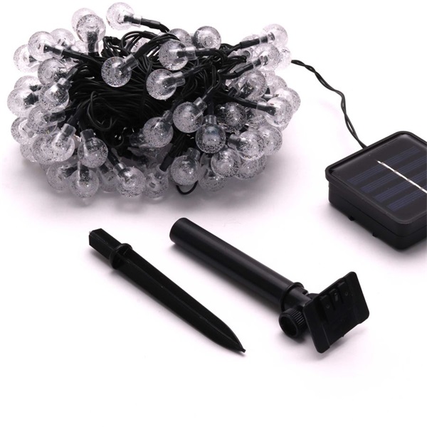 IRIS Buborékgömb alakú 16mm/8 programos/12m/IPX3 szabványos/meleg fehér//100db LED-es/napelemes fénydekoráció  (317-04)