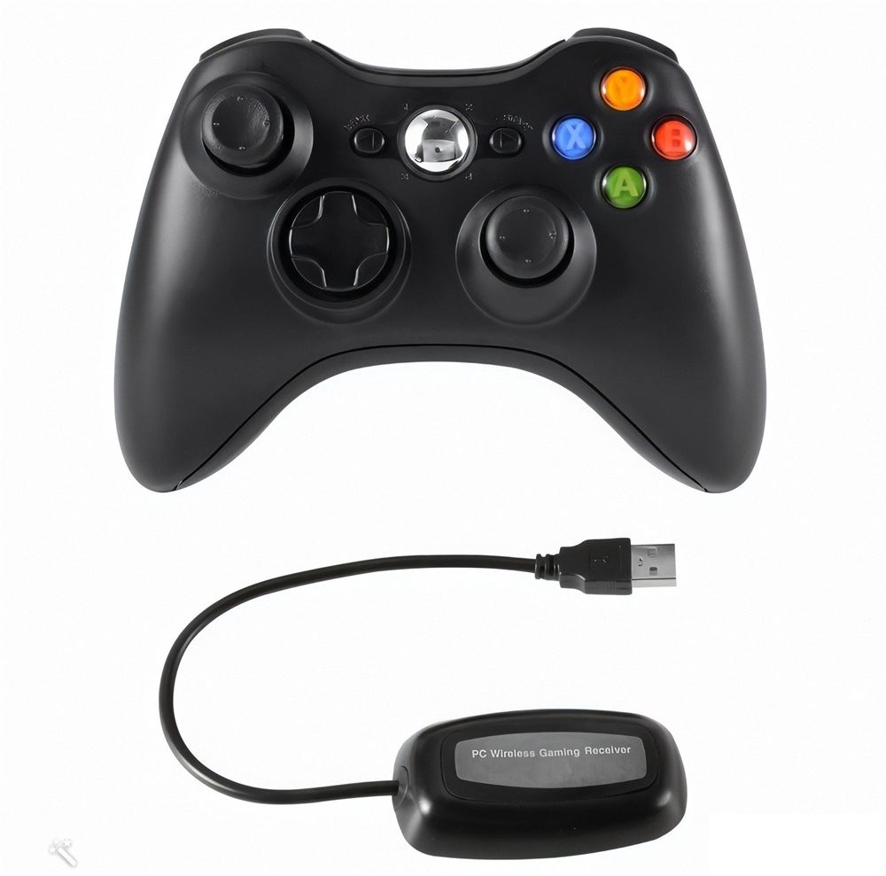PRC vezeték nélküli Xbox 360 kontroller PC adapterrel fekete