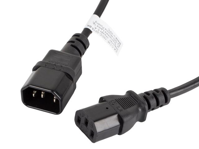 Lanberg hálózati kábel hosszabbító IEC 320 C13 --> C14 1.8m (CA-C13E-10CC-0018-BK)