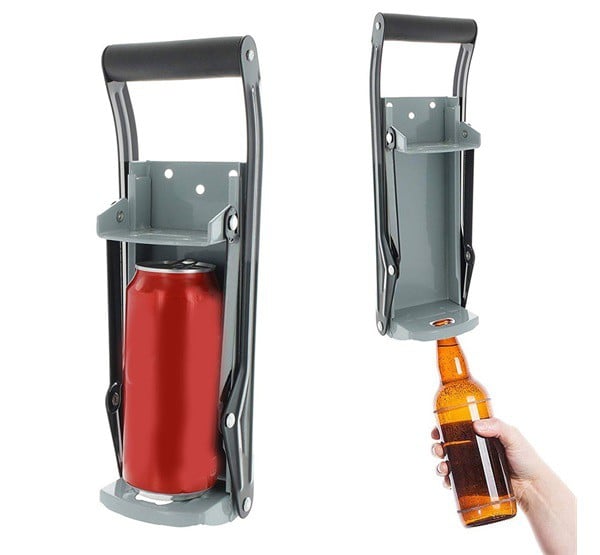 Palackprés (mechanikus működésű, sörnyitó funkció) CAN & PET 0,5L / FÉMPALACK tömörítő SZÜRKE Palackprés (mechanikus működésű, sörnyitó funkció) CAN & PET 0,5L / FÉMPALACK tömörítő SZÜRKE