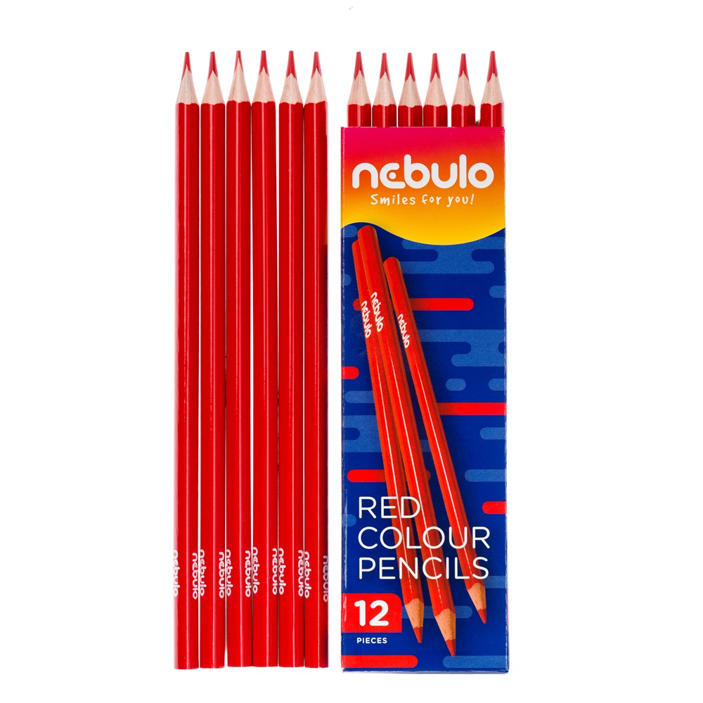 Nebuló Színes ceruza, háromszög,  piros (PC-TR-1)