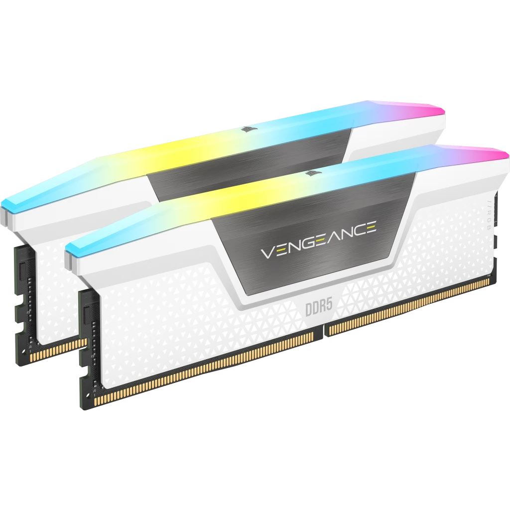 CORSAIR DDR5 5200MHz 64GB (2x32GB) XMP VENGEANCE RGB RAM Fehér