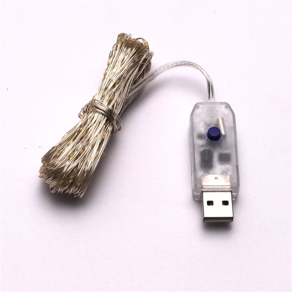 IRIS 8 programos 10m/távirányítós/meleg fehér/100db LED-es/USB-s fénydekoráció  (273-31)