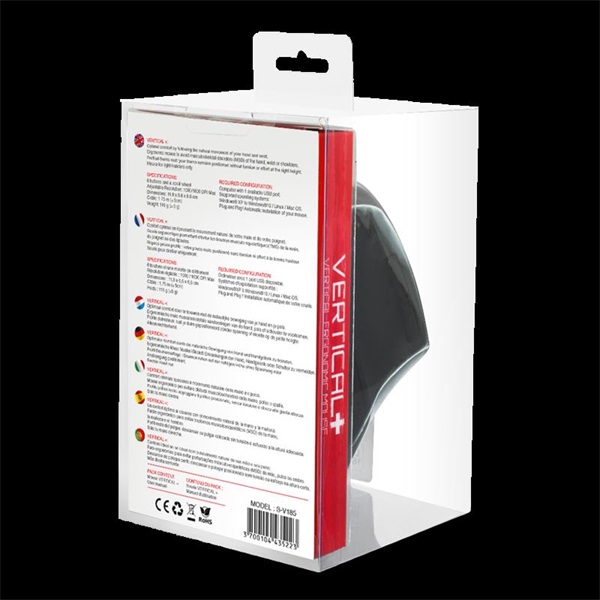 Advance VERTICAL PLUS MOUSE 1600 DPI 6 gomb ergonomikus Egér   fekete 