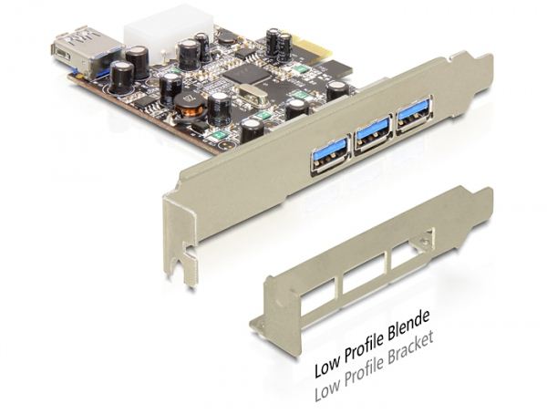 DeLock DL89281 3x külső USB 3.0 + 1x belső USB 3.0 PCI Express kártya