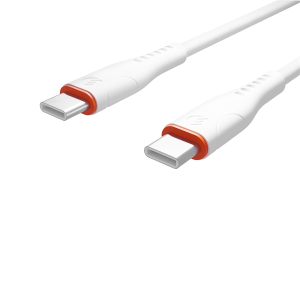 S-Link  SL-X280E 3A  60W Gyorstöltés Type-C to Type-C 100cm adat+töltőkábel Fehér 