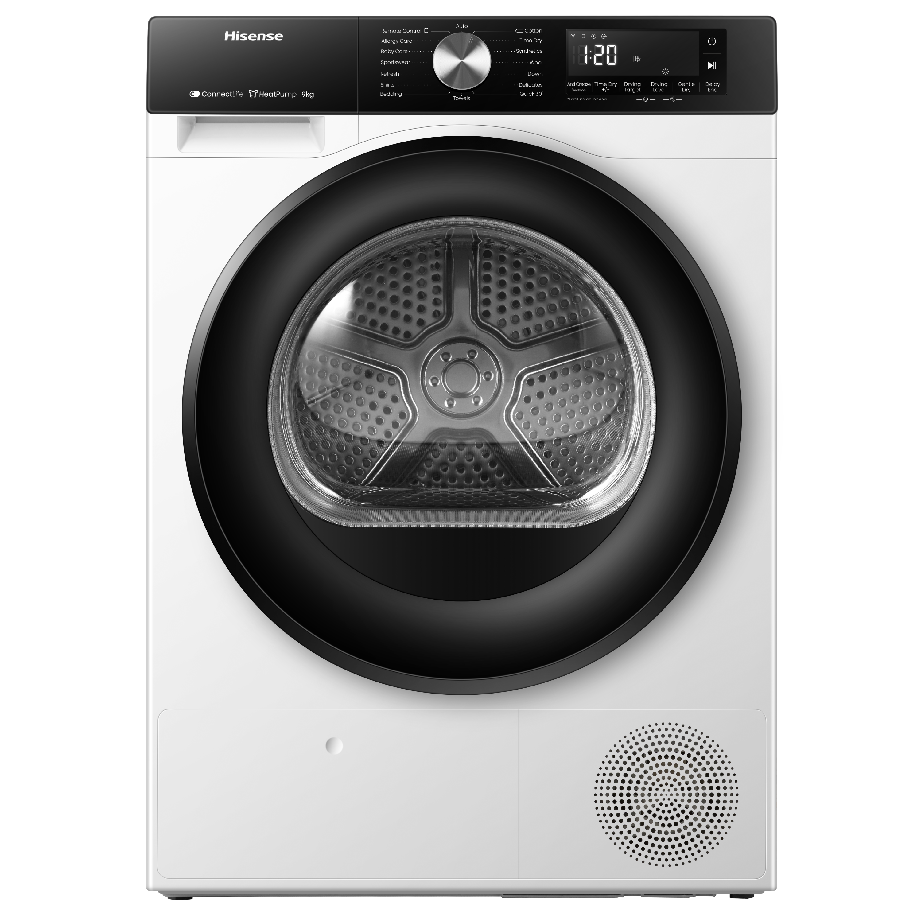 Hisense DH3S902BW3 Hőszivattyús szárítógép - 9 Kg, C Energiaosztály, WiFi