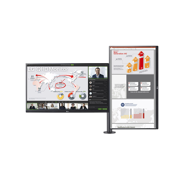 LG 27” 27QP88DP-BS 27'' QHD IPS Ergo monitor USB Type-C™ csatlakozóval LG 27” 27QP88DP-BS 27'' QHD IPS Ergo monitor USB Type-C™ csatlakozóval