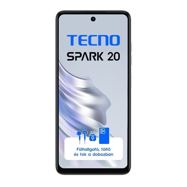 Tecno Spark 20 6,56" LTE 8/256GB DualSIM Cyber White okostelefon Tecno Spark 20 6,56" LTE 8/256GB DualSIM Cyber White okostelefon