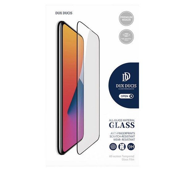 DUX DUCIS képernyővédő üveg (2.5D full glue, teljes felületén tapad, extra karcálló, 0.3mm, 9H) ÁTLÁTSZÓ [Xiaomi 12X]