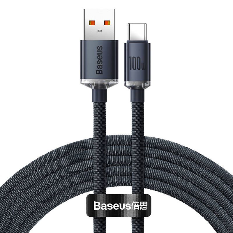 Baseus Crystal Shine USB- USB-C kábel, 100W, 2m, fekete (CAJY000501) Baseus Crystal Shine USB- USB-C kábel, 100W, 2m, fekete (CAJY000501)