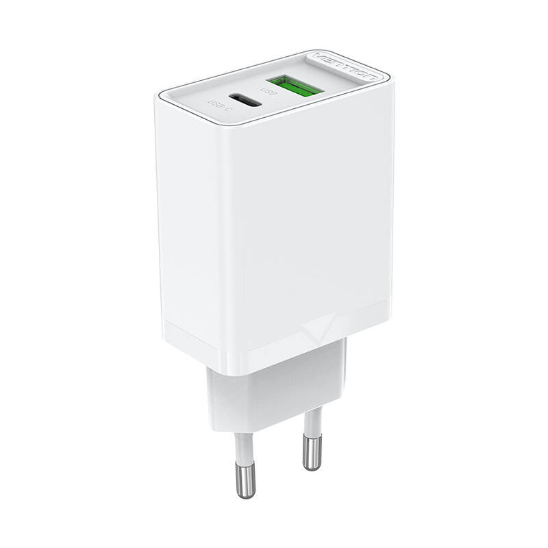 USB(A+C) Wall Charger Vention FBBW0-EU (18W/20W) White USB(A+C) Wall Charger Vention FBBW0-EU (18W/20W) White
