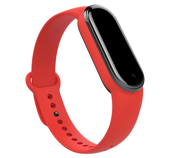 Pótszíj (szilikon, állítható, 15 mm, speciális) PIROS [Xiaomi Mi Band 6 ]