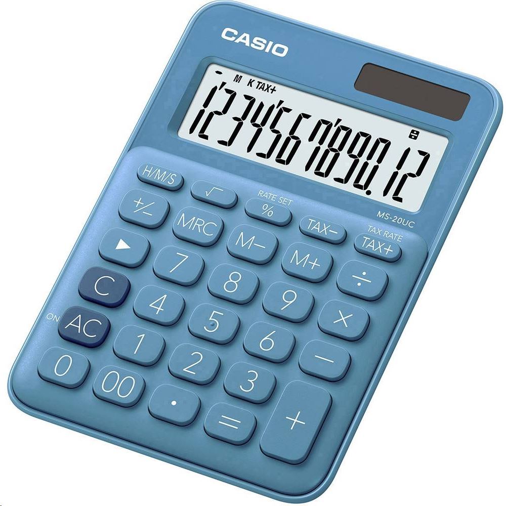 Casio MS-20UC-BU asztali számológép, kék Casio MS-20UC-BU asztali számológép, kék