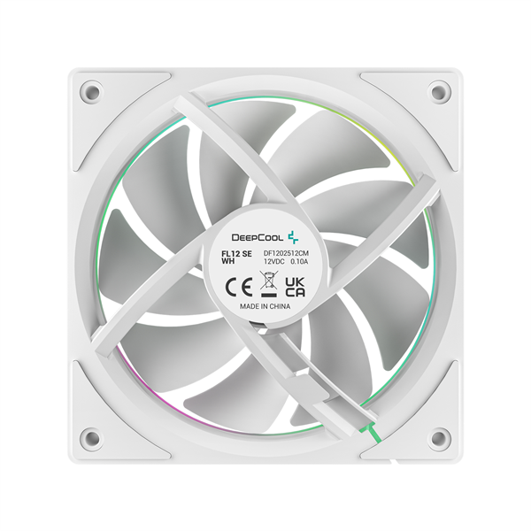 DeepCool 12cm   FL12 SE WH (3in1)  28.67dB  max.86,20 m3/h  3x12cm  3pin  hydro bearing ház hűtésre  RGB  PWM Cooler