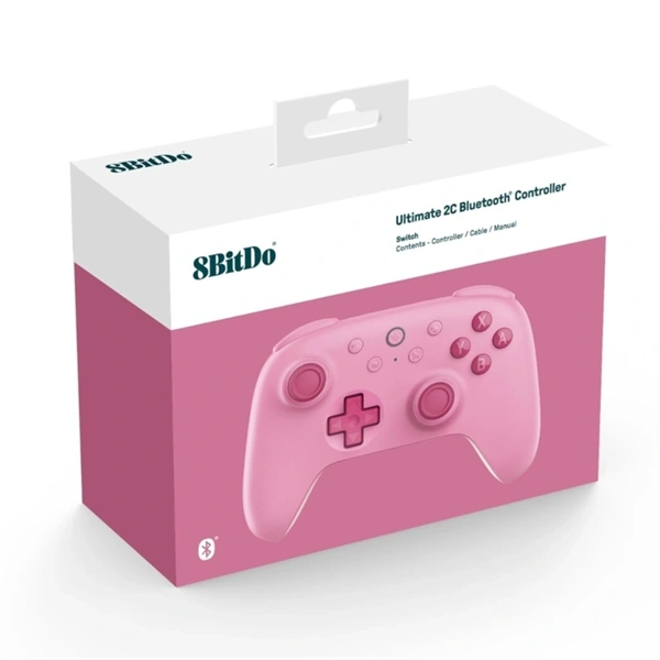 8BitDo Ultimate 2C Nintendo Switch / Switch 2 Hall-Effect vezeték nélküli kontroller Pink