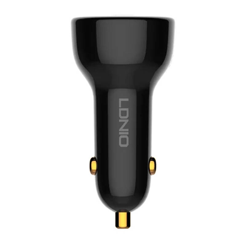 LDNIO C101 Car Charger, USB + USB-C, 100W + USB-C to Lightning Cable (Black)