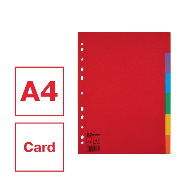 Esselte Economy A4 karton 6 részes elválasztólap