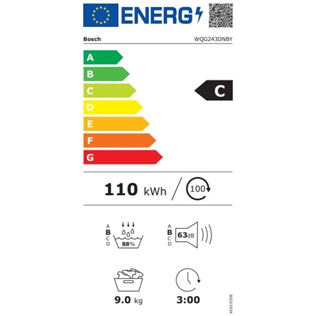 Bosch WQG243DNBY Hőszivattyús szárítógép – 9 Kg, C Energiaosztály