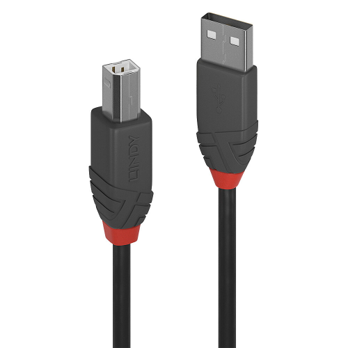 LINDY 2m USB 2.0 Type A to B kábel, Anthra Line LINDY 2m USB 2.0 Type A to B kábel, Anthra Line