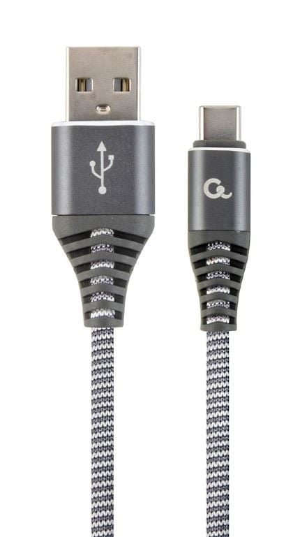 Gembird USB type-C - USB Type-A szövet borítású adat- és töltőkábel 2m szürke (CC-USB2B-AMCM-2M-WB2)