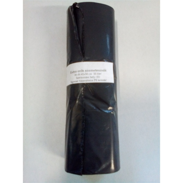 25l fekete 10my 45x50cm 20db/csomag háztartási szemeteszsák 25l fekete 10my 45x50cm 20db/csomag háztartási szemeteszsák