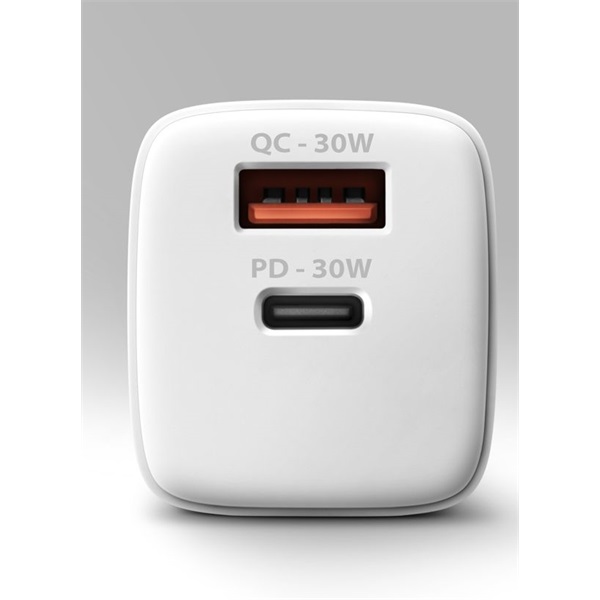 Axagon ACU-PQ30W USB-C + QC3.0 30W fehér fali töltő Axagon ACU-PQ30W USB-C + QC3.0 30W fehér fali töltő