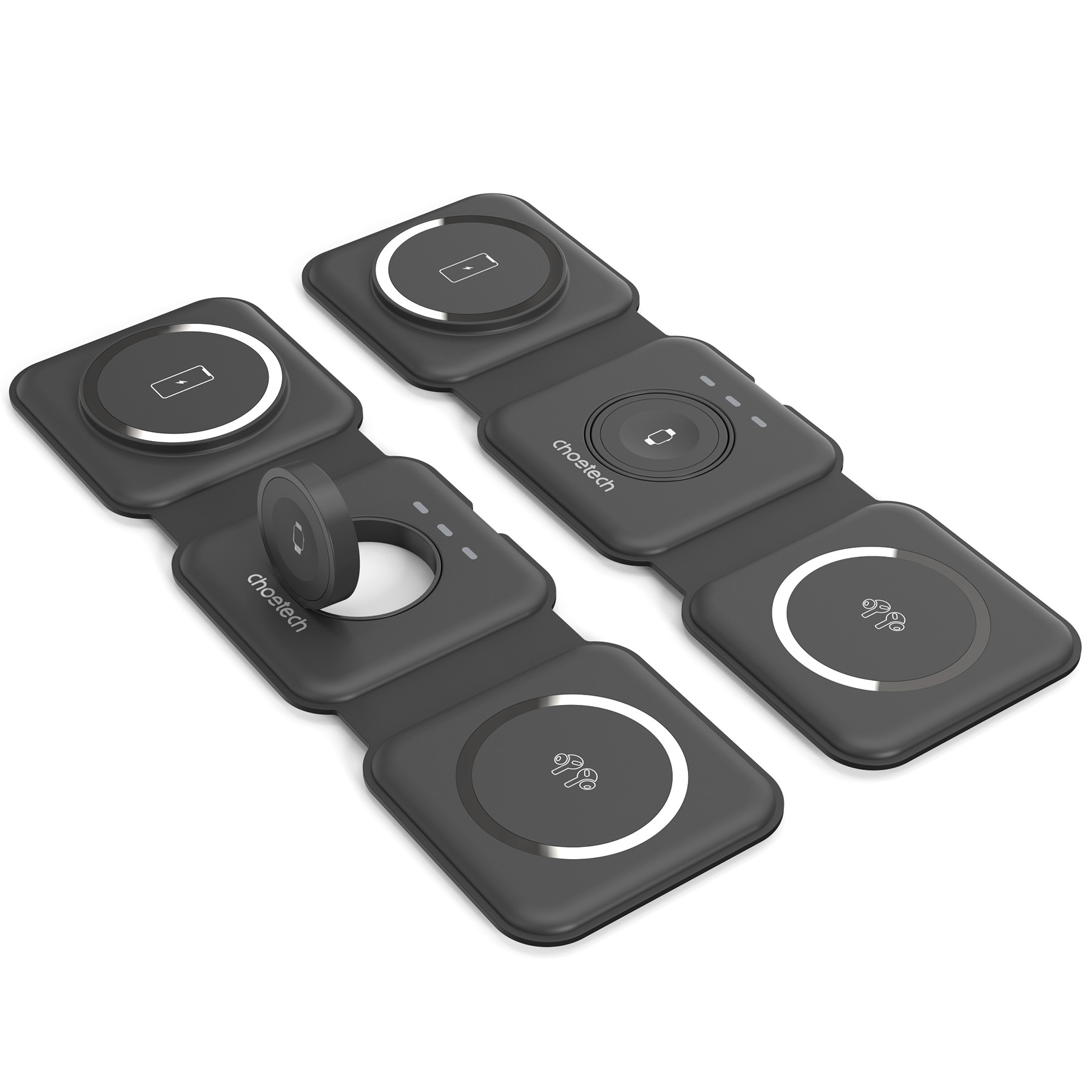 Choetech 3-1ben  összecsukható vezeték nélküli fekete töltő