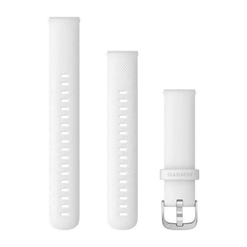 Garmin óraszíj Venu 2S fehér szilikon, ezüst csattal (18 mm) (010-12932-0B) Garmin óraszíj Venu 2S fehér szilikon, ezüst csattal (18 mm) (010-12932-0B)