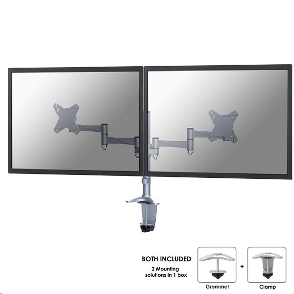 Newstar duál asztali monitortartó 10-27" ezüst (FPMA-D1330DSILVER)