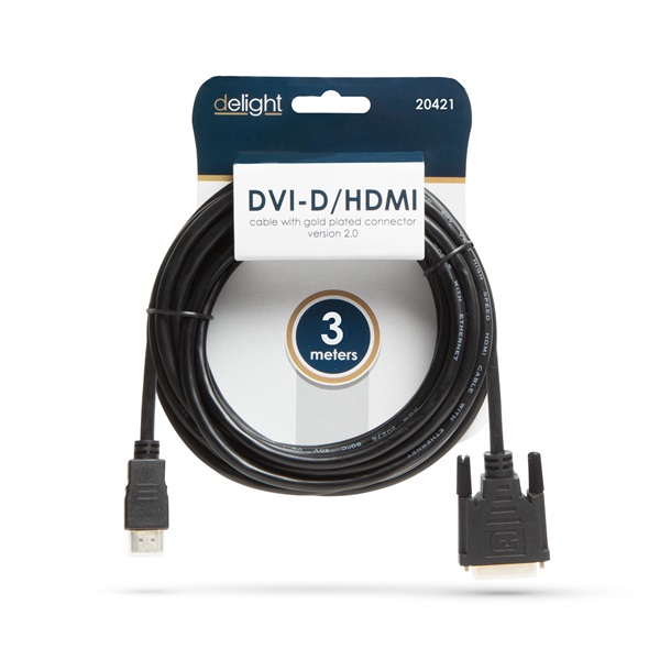 Delight 3m 4K HDMI - DVI-D kábel Delight 3m 4K HDMI - DVI-D kábel