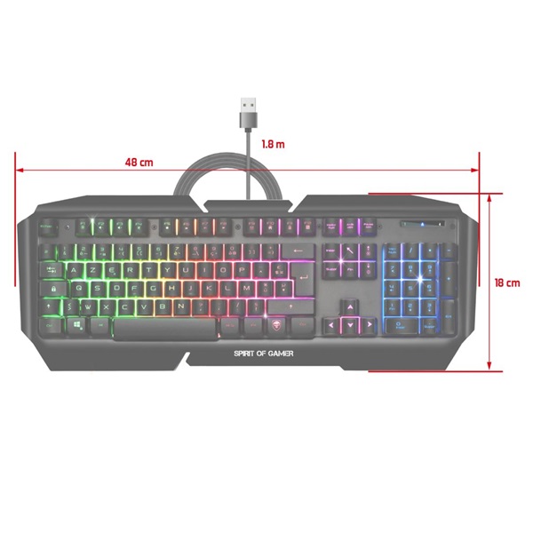 Spirit Of Gamer PRO-K5 Gaming billentyűzet fekete (CLA-PK5)