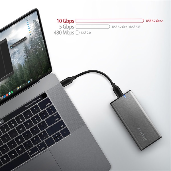Axagon EEM2-SG2 M.2 külső SSD ház szürke