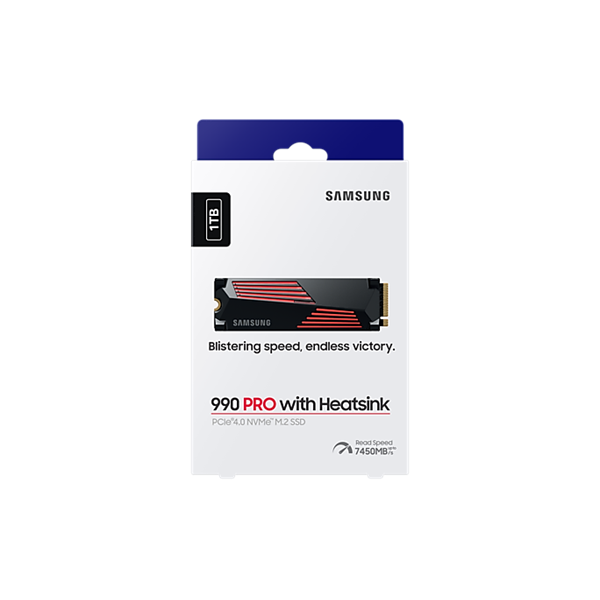 Samsung 1TB M.2 2280 NVMe 990 Pro with Heatsink SSD