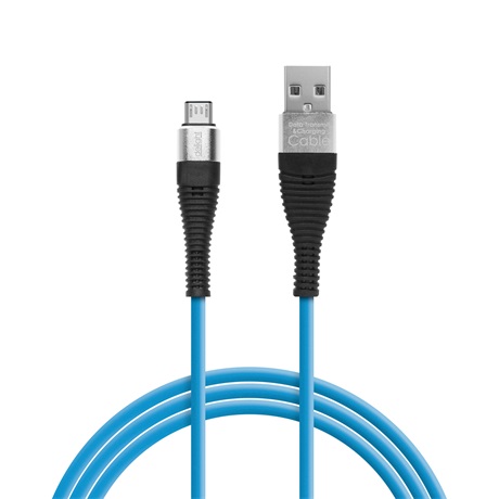 Delight 55439A ADATKÁBEL, MICROUSB, SZILIKON BEVONAT 4 SZÍN 2M