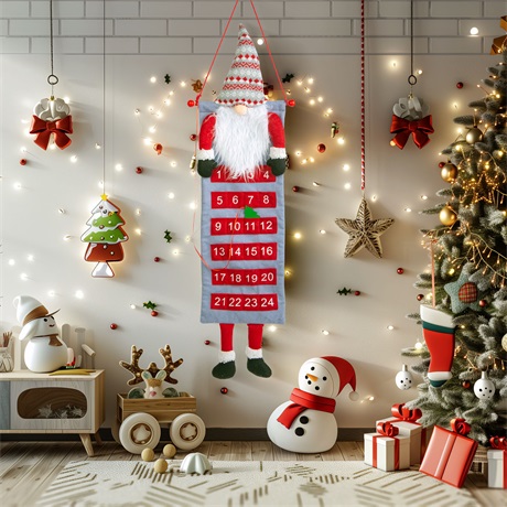 Family Christmas 58964 Textil fali adventi naptár  100x28cm